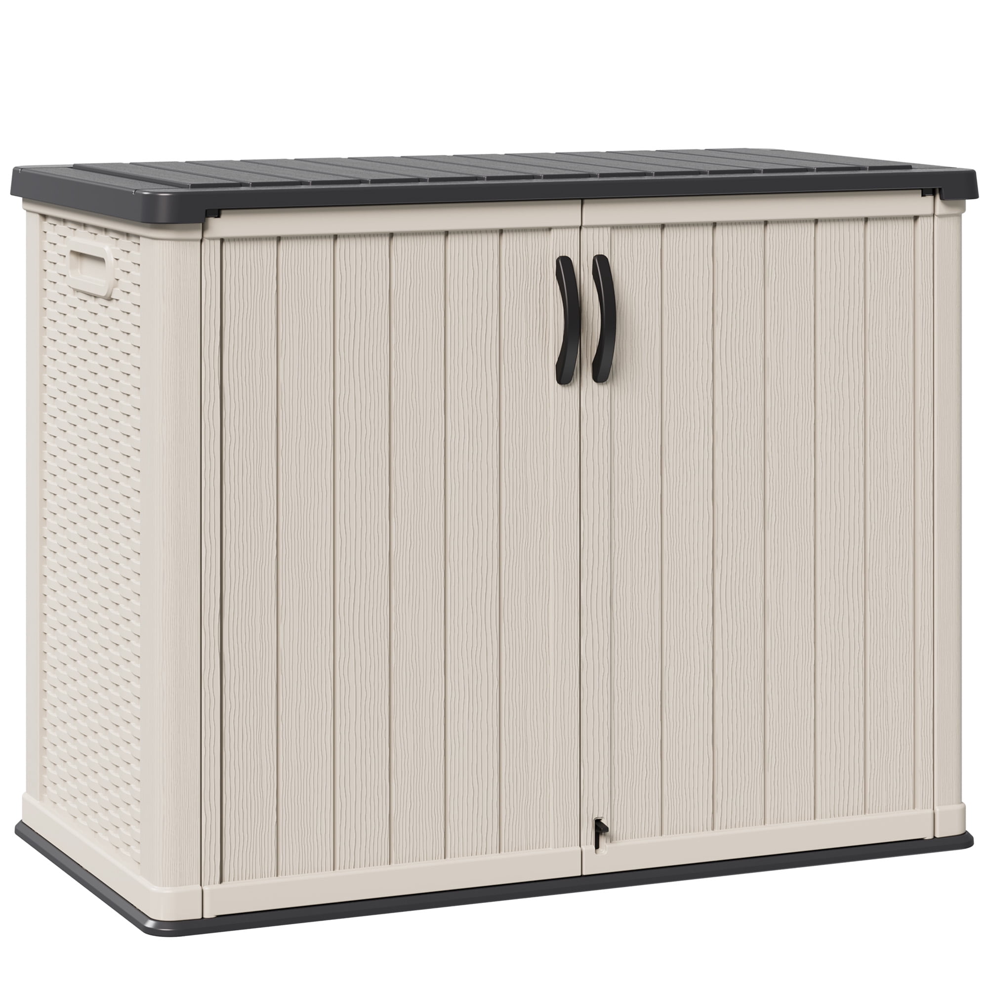 Homall 26 Cu.ft Resin Outdoor Storage Shed - Waterproof, Lockable & Sturdy Floor for Patio/Garden, Beige