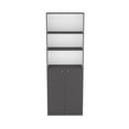 thumbnail image 5 of CoSoTower Home 2-Door Bookcase, Modern Storage Unit with Dual Doors and Multi-Tier Shelves -Matt Gray / White -Office, 5 of 5
