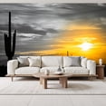 thumbnail image 2 of Wallpaper Cactus Sunset Landscape Desert Saguaro Cactus Peel and Stick Wall Murals 69"H x 96"W Removable PVC Wall Paper Self-Adhesive Wall Paintings Art Decor for Bedroom Living Room, 2 of 7