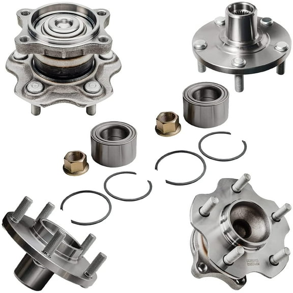 Detroit Axle - 3.5L 4pc Wheel Bearing Hubs for 2002-2006 Nissan Altima, 4 Front and Rear Wheel Bearing & Hubs 2003 2004 2005 Replacement