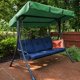 thumbnail image 3 of Funda Protectora para Columpio, Fundas para Columpio de Jardín para Exteriores, Toldo Impermeable para Exteriores, Parasol Mecedora con 3 Asientos (Verde, 195 x 125 x 15 cm), 3 of 5