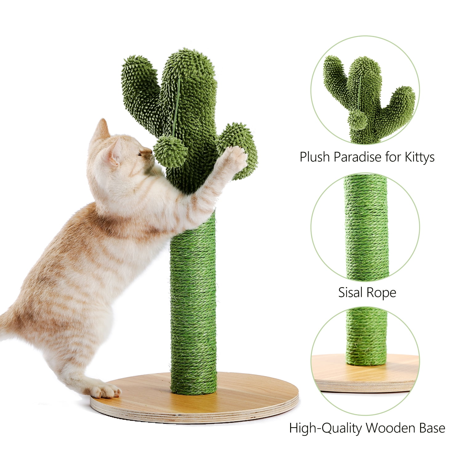 Pefilos 20.7" Cactus Cat Scratching Post for Large Cats Cat Scratcher for Adult Cats with Sisal Rope for Small & Medium Cats Kittens Cat Tree for Indoor Cats, Green Pefilos 20.7" Cactus Cat Scratching Post for Large Cats Cat Scratcher for Adult Cats with Sisal Rope for Small & Medium Cats Kittens Cat Tree for Indoor Cats, Green