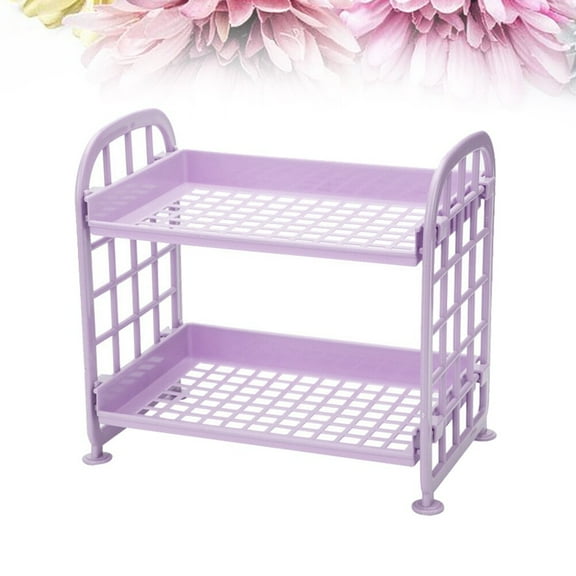 LITINKIMI 1Pcs Bathroom Shelf Organizer Over Toilet Purple Two Layers for Home Organization