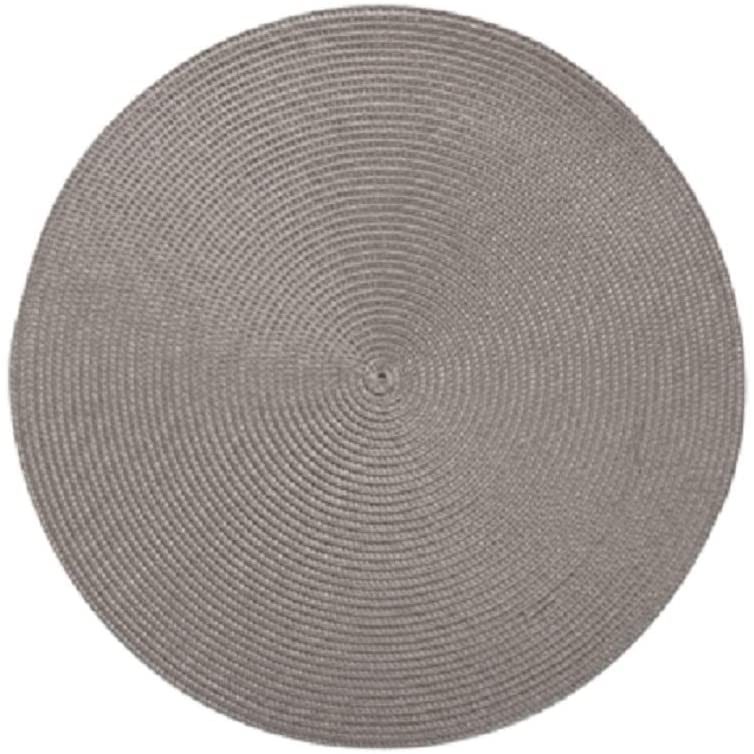 TAG Round Woven Placemat, Gray