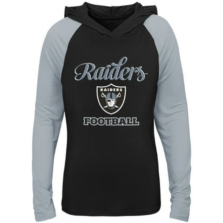 Oakland Raiders Revolution - Girls Youth Black/Silver Oakland Raiders Hooded Long Sleeve T-Shirt