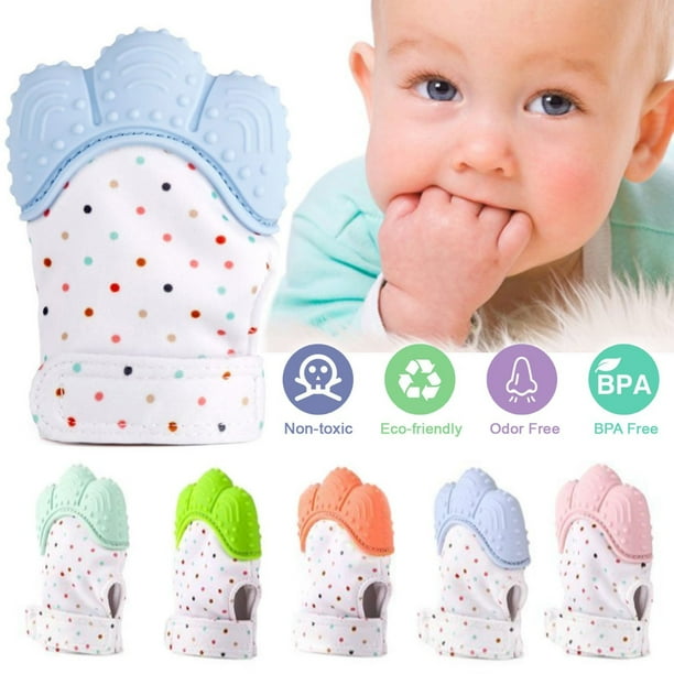 Jeobest 1pc Baby Teething Glove Safe Silicone Pacifier Baby Mitten Teething Glove Chew Able Newborn Nursing Candy Wrapper Sound Teether Cold Blue Mz Walmart Com Walmart Com