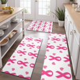 thumbnail image 2 of Pink Breast Cancer Kitchen Rugs Sets Of 3,Kitchen Runner Rugs Non Skid Washable,Decorative Kitchen Floor Mats for Kitchen,Sink,Laundry,17"x30"+ 17"x47" + 17"x59", 2 of 6