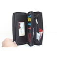 thumbnail image 5 of RFID Signal Blocking Genuine Leather Checkbook Secretary Accordion Wallet 2 Zipper Clutch Credit Card Organizer, 5 of 11