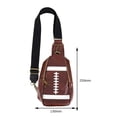thumbnail image 4 of Bolso De Pecho Bolso retro en el pecho con estampado informal PU Crossbody Sling Bags para hombres y mujeres (Rugby), 4 of 8