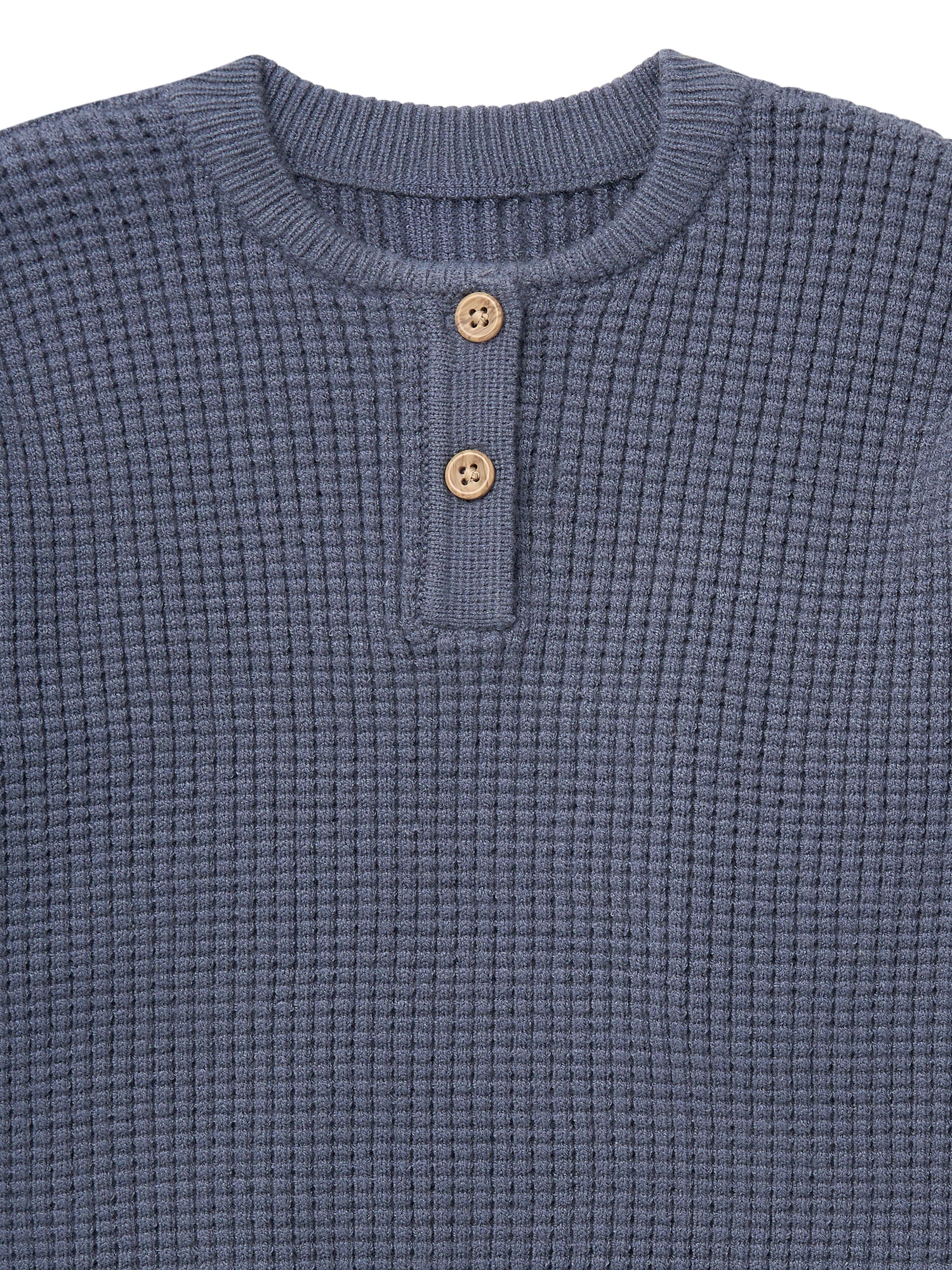 Modern Moments by Gerber Toddler Boy Waffle Henley Sweater Knit, 12 Months - 5T