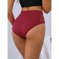 thumbnail image 2 of Unique Bargains Women's Mid-Waisted Full Coverage Briefs Tummy Panties S Red, 2 of 6
