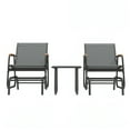 thumbnail image 3 of Craftian 3-Piece Outdoor Glider Chair Bistro Set with Side Table,Outdoor Furniture Set for Backyard, Garden, and Porch, Gray, 3 of 9
