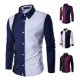 thumbnail image 3 of Camisas De Poliéster Hombre Larga Slim Casual Formal Moda, 3 of 8