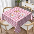thumbnail image 6 of Square Tablecloth 60 x 60 Inch, Watercolor Pink Checkered Square Table Covers Oil Spill Proof Table Top Cover Outdoor Tablecloth for Dining Table, Buffet Parties and Camping, 6 of 8