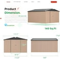thumbnail image 4 of AECOJOY 10' x 14' Outdoor Storage Shed with Lockable Door Patio Metal Garden Storage Building in Brown for Outside, 4 of 7