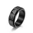 thumbnail image 1 of Anillo de runas vikingas vintage para hombre y mujer, anillo de acero inoxidable nórdico giratorio con forma de triángulo de Odín, amuleto punk, regalo de joyería, 10 B107-98, 1 of 3