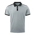 thumbnail image 5 of Huresd Men's Short Sleeve Polo Shirts Casual Slim Fit Fashion Cotton Shirt Gray L, 5 of 5