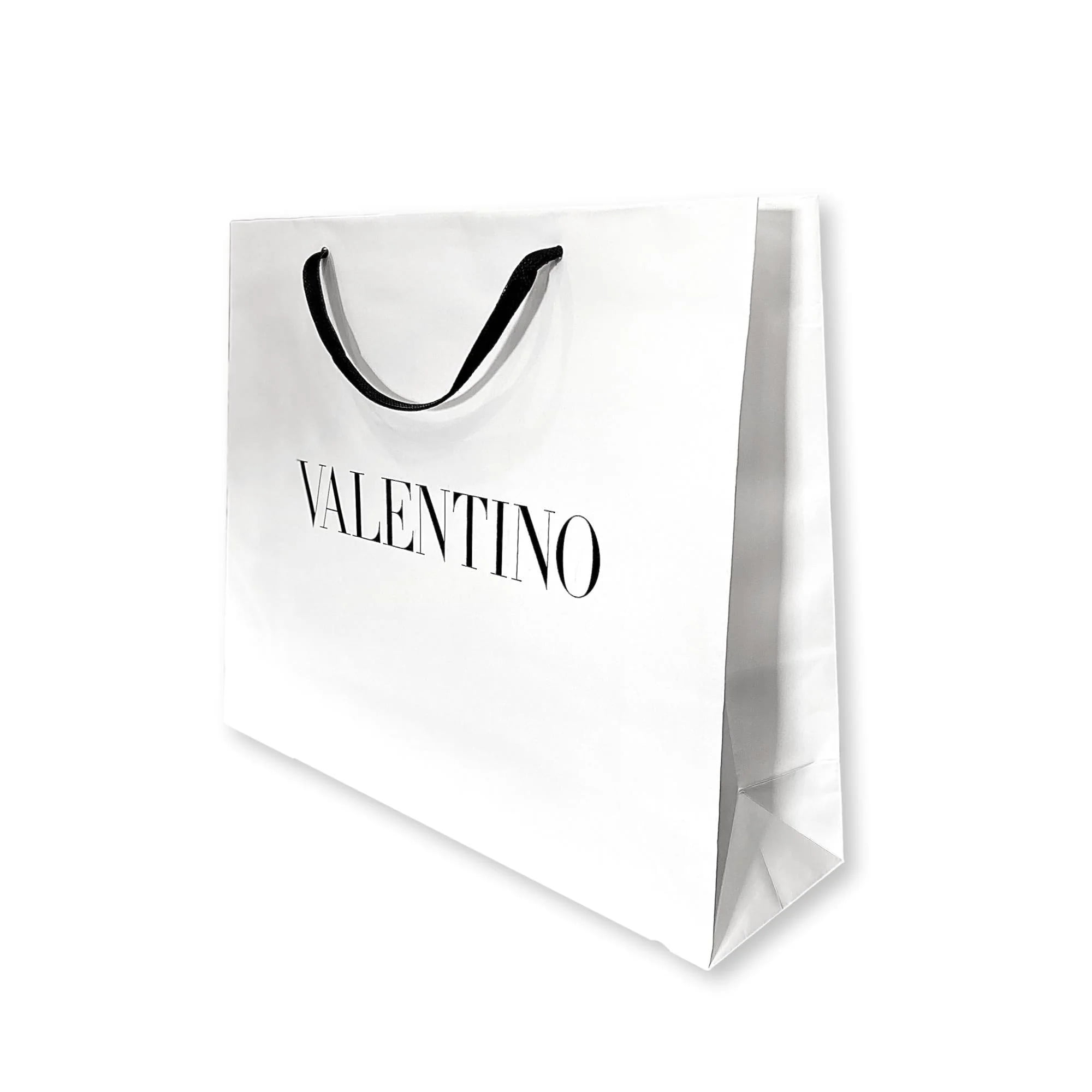 Valentino Logo White Paper Designer Shopping Gift Bag Medium
