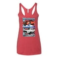 thumbnail image 2 of Wild Bobby Mustang Ford Classics Cars and Trucks Women Tri-Blend Racerback Tank Top, Vintage Red, Small, 2 of 6
