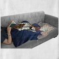 thumbnail image 6 of Outer Space Soft Flannel Fleece Blanket, Space Rocket Lifting Through the Clouds Blast Explore the Galaxy Photo, Cozy Plush for Indoor and Outdoor Use, 50" x 70", White Blue Orange, by Ambesonne, 6 of 6