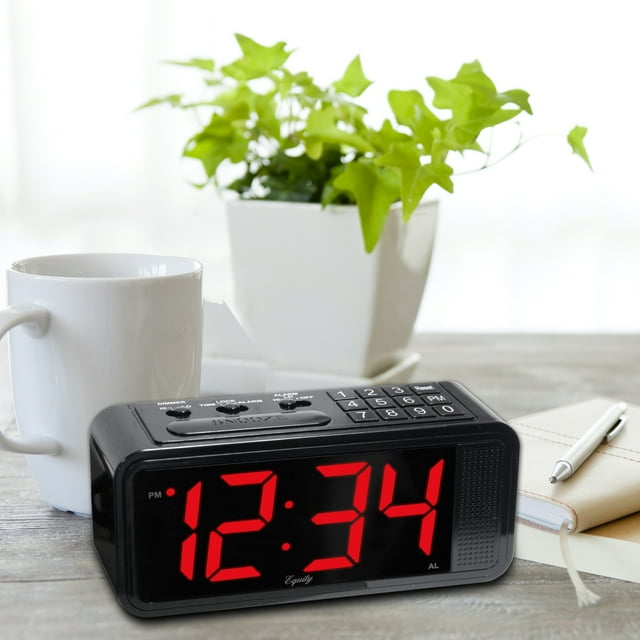Equity by Lacrosse Quick-Set LED Alarm Clock, Black