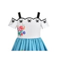 thumbnail image 4 of Girls Dress Scallop Trim Off Shoulder Floral Embroidery Butterfly Ocean 4 Years, 4 of 6