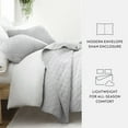 thumbnail image 2 of Noble Linens 3-Piece Light Gray Diamond Quilt Set, Twin / Twin XL, 2 of 9