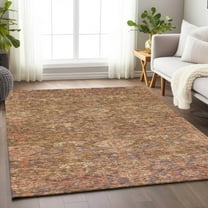 Addison Rugs Chantille Indoor/Outdoor Transitional Damask Brown Washable Rectangle Rug, 3' x 5'