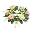 thumbnail image 2 of Plastic Candlestick Decorative Ring Simulated Rose Candlestick Wreath Artificial Flower Candle Holders and Window Display for Wedding Tabletop Decorations(1Pcs) Rkxzt, 2 of 8