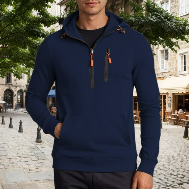 WILLBEST Sudaderas para Hombre, Sudadera con Capucha y Cremallera, Chaqueta Informal con Bolsillos Delanteros, Ropa Deportiva De Manga Larga para Gimnasio, Correr Al Aire Libre Grande