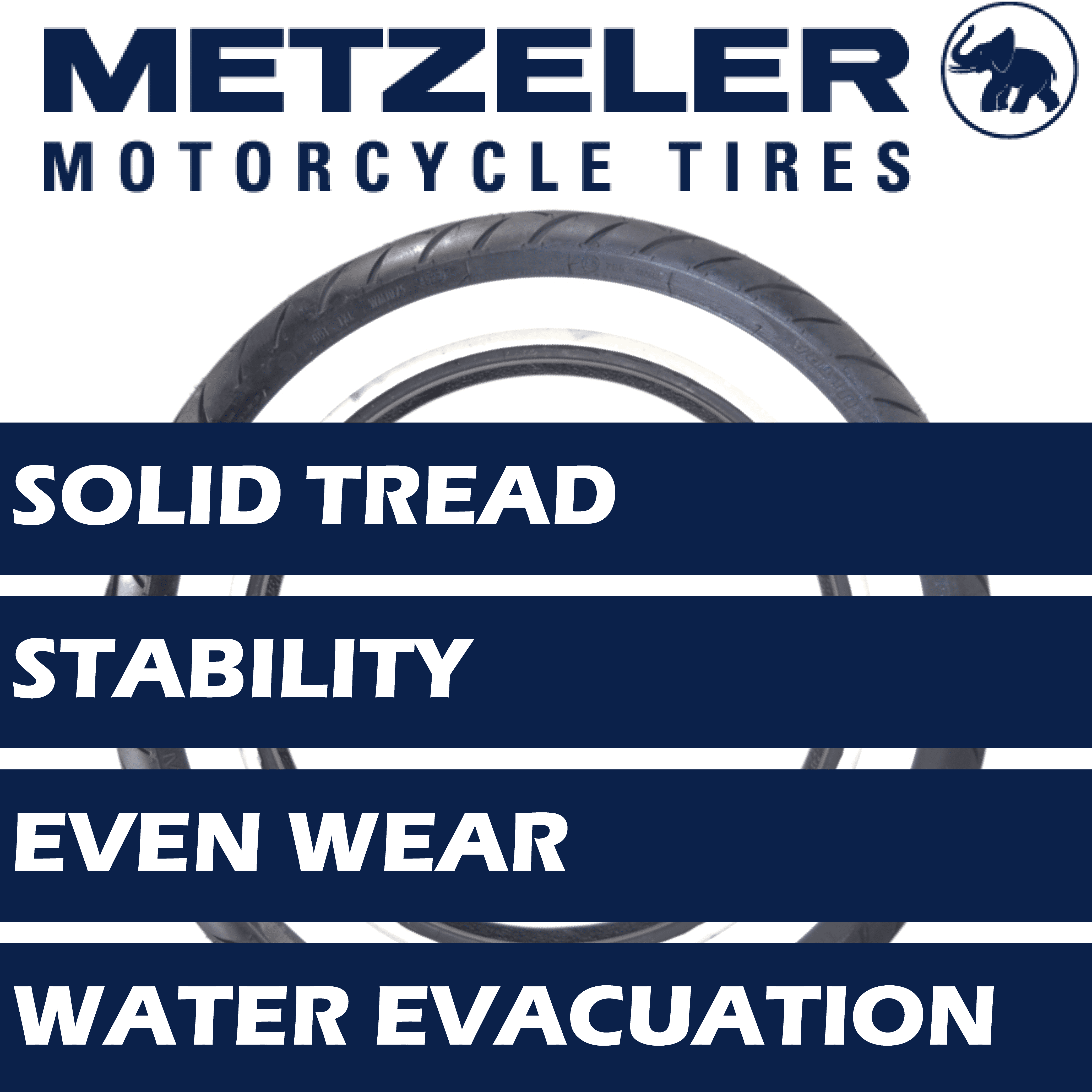 Metzeler ME 888 Marathon Ultra White Wall MH90-21 Front Tire with Keychain