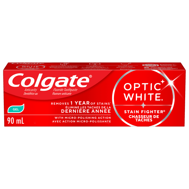 Colgate Optic White Stain Fighter Fresh Mint Teeth Toothpaste Gel, 90 ml