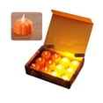 thumbnail image 7 of Ouuluon 12 Pack Halloween Tealight Candles, Cute LED Pumpkin Tea Lights Candles, Orange Fall Decor for Halloween Party Home Indoor Tabletop, 7 of 7