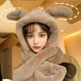 thumbnail image 2 of Plush Hat Two-in-one Lightweight Exquisite Bunny Ear Plush Hat Scarf Shooting Props, 2 of 10