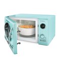 thumbnail image 2 of Nostalgia Retro Series 0.9 Cubic Foot 800 Watt Countertop Microwave, Aqua, 2 of 7