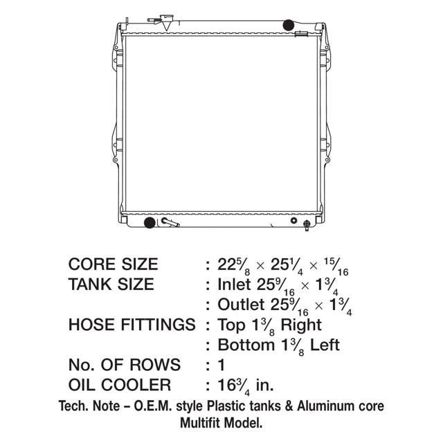 CSF 3157 1 Row Plastic Tank Aluminum Core Radiator