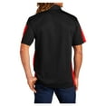 thumbnail image 2 of Mens PosiCharge Active Textured Colorblock Polyester Polo Black/ True Red 3X-Large, 2 of 8