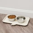thumbnail image 3 of IRIS USA Small "WOOF" Feeding Mat for Dog or Cat, Ivory, 3 of 6