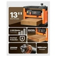 thumbnail image 2 of 13 Inch Thickness Planer - 2000W Power Benchtop Wood Planer, 23500 RPM 3-Blade, Dual Feed, Overload Protection for Hard & Soft Woodworking, 2 of 8