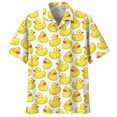 thumbnail image 3 of Camisa hawaiana con estampado 3D de pato para hombre, camisas casuales de playa de manga corta, blusa divertida de un solo pecho, ropa para hombre, envío gratuito, 3 of 5