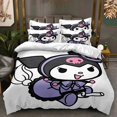 thumbnail image 1 of Juego de cama de Hello Kittys, ropa de cama de 2 piezas, 135x200cm, con estampado 3D de dibujos animados de Anime, Kuromi Melody Girl, 1 of 4