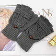 thumbnail image 6 of XiaoEn Winter Fingerless Gloves Mittens for Women Men Warm Wool Knitted Convertible Flip Top Mittens Cold Weather, 6 of 8