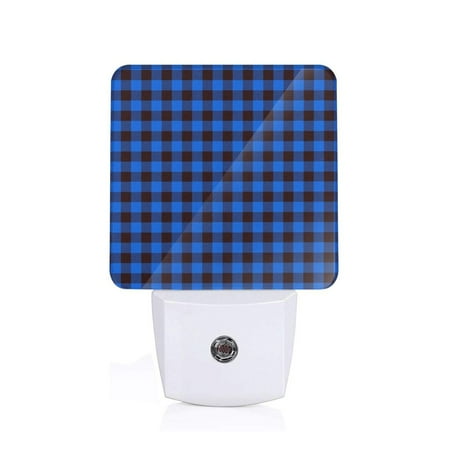 

Uemuo Buffalo Plaid Blue Black Night Light Night Lights Plug into Wall Dusk to Dawn Sensor Warm White Led Night Light 0.5W-UK