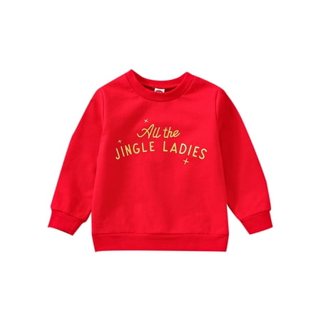 

Toddler Girls Boys Christmas Sweatshirt Long Sleeve Crew Neck Letters Print Autumn Pullover Tops