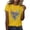 Yellow, variant on Blouses for Women Short Sleeve Casual Crew Neck Printed Top Summer Tops L