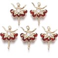 thumbnail image 1 of 2Pcs Ballet Dancer Pendant Ornament Glass Pendants with Brass Micro Pave Cubic Zirconia Findings Faceted Ballet Dancer Glass Charms Pendant, 1 of 2