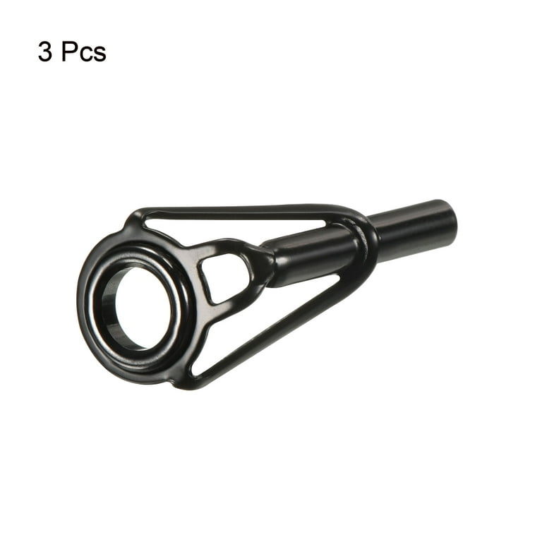 2.8mm Tube Dia Stainless Steel Fishing Rod Tips Repair Kit Ring Guide, 3 Pack, Size: 2.8 mm, Black
