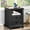 Black, variant on LELELINKY 18" Farmhouse Nightstand with Charging Station, 2-Drawer Wood End Table with Open Shelf for Bedroom, Brown
