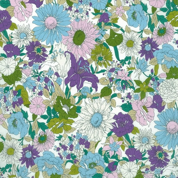 Kokka Cotton Lawn Fabric Purple - per yard