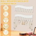 thumbnail image 3 of NUAHRHY 4Pcs Wall Necklace Organizer, Wave style Wall Mounted Necklace Key Hanging Storage Holder, Jewelry Shelf Display Hanger for Bedroom Closet-White, 3 of 11